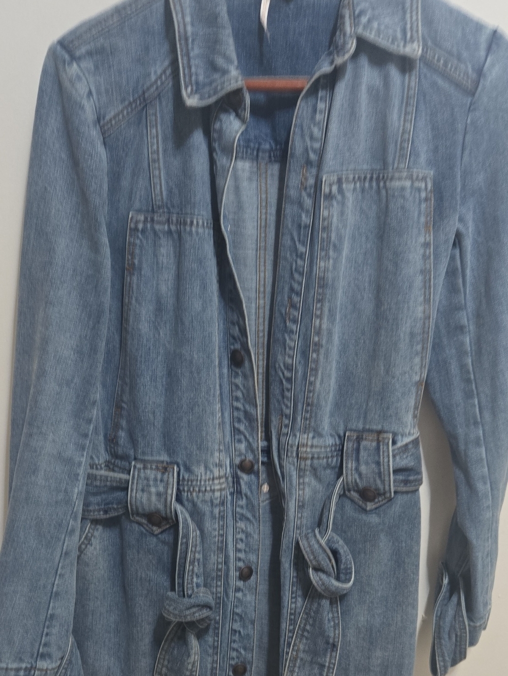 Free People Light Blue Denim Slim Jacket